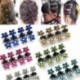 Színezett 12 PCS lányok strasszos kristály virág mini haj karmok klipek bilincsek tartozékok