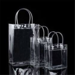 17 * 23 * 7 cm Hordozható átlátszó átlátszó Tote Gft táska erszényes váll táska PVC méret S / M / L