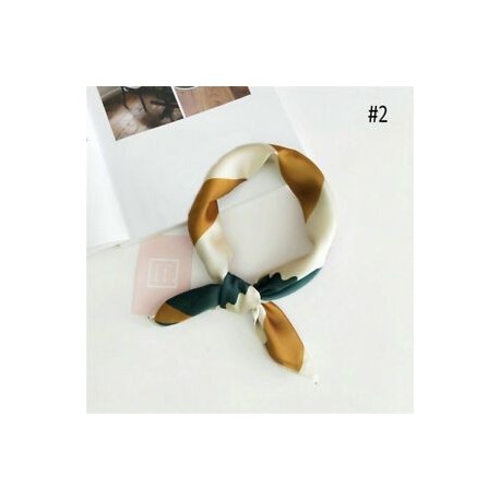 * 2 Női Retro tér selyem érzi szatén sál vékony elegáns fej-nyak haj Tie Band