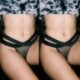 S Női szexi fekete csipke G-string rövidnadrág bugyi tanga fehérnemű fehérnemű knickers