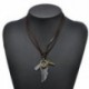 Arany Vintage férfi női ékszerek Punk Rock Angel szárny bőr nyaklánc Charms medál