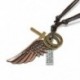 Arany Vintage férfi női ékszerek Punk Rock Angel szárny bőr nyaklánc Charms medál