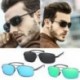 Ezüst keret   zöld lencse Unisex polarizált Retro UV400 tükör napszemüveg kültéri sport vezetési szemüveg jp