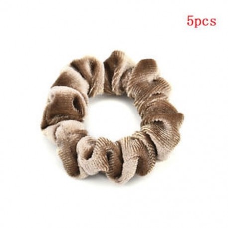 Sötét kávé 5 db Velvet rugalmas hajköteles nyakkendő Scrunchie lófarok tartó Tartozékok Női