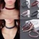 Piros Charm női bőr choker gótikus punk gallér nyaklánc lánc ékszer 5 színben