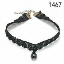 1467 Fekete gótikus bársony varázsa medál csipke choker nyaklánc kézzel készített retro ékszerek
