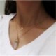 Homokkő Kristály opálok Természetes kő 2 réteg Chokers Női Hold gótikus medál nyaklánc