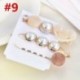 * 9 3Pcs / Set 3db női lányok gyöngy hajcsípő arany hajcsavaros csúszka fogantyúk Barrette haj klipek