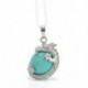 Sea Opal Retro ezüst természetes kristály hatszögletű drágakő drágakő medál nyaklánc ékszerek