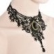 Szexi gótikus viktoriánus csipke nyaklánc fém Cameo ékszer Steampunk Cosplay