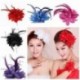 narancs Új menyasszonyi virág tollas gyöngy hajcsavarok Fascinator Hairband bross Pin Esküvő