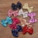 Lila Aranyos gyerekek lányok bébi fényes lekvár Bowknot haj klip csillogó haj íj hajtű