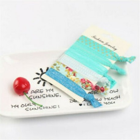 * 5 6Pcs / Set Női szalag rugalmas hajkötés haj zenekar kötelek Hairband lófarok tartó