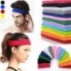 Rózsaszín Elasztikus nők férfiak sport pamut verejték sweatband fejpánt jóga tornaterem haj fejpánt