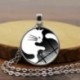 1 x Yin Yang macska kerek medál choker nyilatkozat ezüst női nyaklánc ékszer