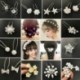 * 5 20Pcs Fehér K Rózsa virág 20 / 40Pc Női Esküvői Nászutas Gyöngyvirág Kristály Hajcsapok Clips Bridesmaid Lot