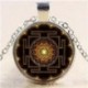 Sri Yantra fotó Cabochon üveg medál Tibet ezüst lánc nyaklánc Ékszer ajándék