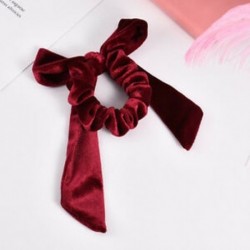 Bor vörös Divat nők nagy íj bársony rugalmas haj kötelek Scrunchies haj nyakkendők fej zenekar