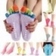 szürke 1Pair női pamut 5-toe színes jóga edzőterem nem csúszós masszázs toe zokni Full Grip