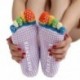 szürke 1Pair női pamut 5-toe színes jóga edzőterem nem csúszós masszázs toe zokni Full Grip