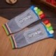szürke 1Pair női pamut 5-toe színes jóga edzőterem nem csúszós masszázs toe zokni Full Grip
