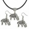 Retro Tibet ezüst elefánt ékszer készlet nők nyilatkozat medál nyaklánc fülbevaló