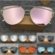I-BLACK Vintage Retro női férfiak szemüveg túlméretezett geometriai lapos tükör lencse napszemüveg