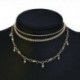 Divat nyári többrétegű Choker nyaklánc kristály csillag arany lánc női ékszerek