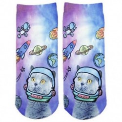 Space Cat Unisex 3D divat nyomtatott állati nők alkalmi zokni Aranyos macska alacsony vágású boka zokni