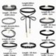 10db / Set * 2 10Pcs gótikus punk bársony tetoválás csipke choker nyaklánc medál nyaklánc készlet