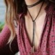10db / Set * 2 10Pcs gótikus punk bársony tetoválás csipke choker nyaklánc medál nyaklánc készlet