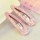 Rózsaszín 2Pcs többszínű bling szálak hajcsípő Snap Barrette hajcsavar haj tartozékok