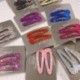 Rózsaszín 2Pcs többszínű bling szálak hajcsípő Snap Barrette hajcsavar haj tartozékok