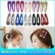 Rózsaszín 2Pcs többszínű bling szálak hajcsípő Snap Barrette hajcsavar haj tartozékok