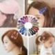 Rózsaszín 2Pcs többszínű bling szálak hajcsípő Snap Barrette hajcsavar haj tartozékok