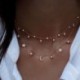 Divat női többrétegű csillag hold medál arany lánc choker nyaklánc ékszer