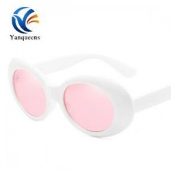 T-White   Pink Női lapos lencse tükrözött fém keret szemüveg túlméretezett macska szem UV400 napszemüveg