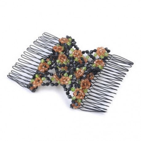 Kávé Elegáns Magic Beads Elasticity kettős haj fésű klip Stretchy haj fésű klipek JP