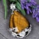 Kék türkiz 1x Quartz Achát Ametiszt Gemstone Inkrustált Virág Teardrop Reiki Gyógyító Medál
