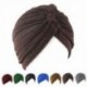 Arany Divat férfiak nők feszes indiai stílusú turban kalap puha fej Wrap zenekar sapka