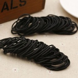Fekete 100db lány rugalmas gumi haj nyakkendő zenekar kötél lófarok tulajdonosa divat Scrunchie