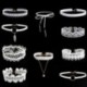 10Pcs / Set fehér gótikus virág csipke bársony choker gallér medál nyaklánc ajándék