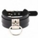 Fekete   arany gyűrű Vintage Retro Punk Gótikus Széles PU Bőr O Gyűrű gallér Choker nyaklánc nők