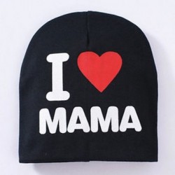Fekete &amp  MAMA Aranyos kisgyermek gyerekek baba fiú lány csecsemő pamut puha téli meleg sapka sapka