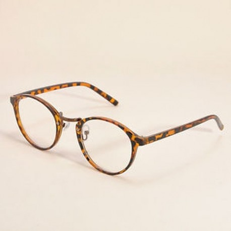 Leopárd Vintage világos kerek lencse szemüveg keret retro férfi nők unisex majom szemüveg