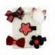 Piros 5Pcs / készlet Gyerekek Baby Girls Virágcsokorok Star Kézzel készített hajvágó hajszálas ajándék