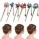 * 5 Kék Nők fém strasszos haj pálcika haj pálcika hajtű Pin Chignon zsidó