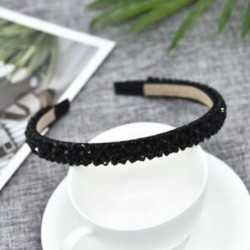 Fekete Női bling strasszos kristály fejpánt rugalmas hajpánt lányok haj kiegészítők