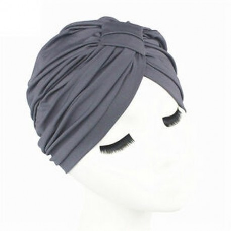 szürke Nők férfiak Unisex indiai stílusban nyújtható Turban kalap haj fejét csomagolja a fej fejrész