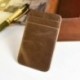 GENUINE LEATHER MENS SMALL ID CREDIT CARD WALLET HOLDER SLIM POCKET CASE BROWN
